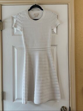 Michael Kors Cream Textured Knit dress